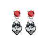 UConn Huskies RED Swarovski Crystal Stud Rhinestone Earrings
