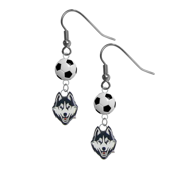 UConn Connecticut Huskies NCAA Soccer Dangle Earrings