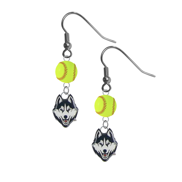 UConn Connecticut Huskies NCAA Fastpitch Softball Dangle Earrings