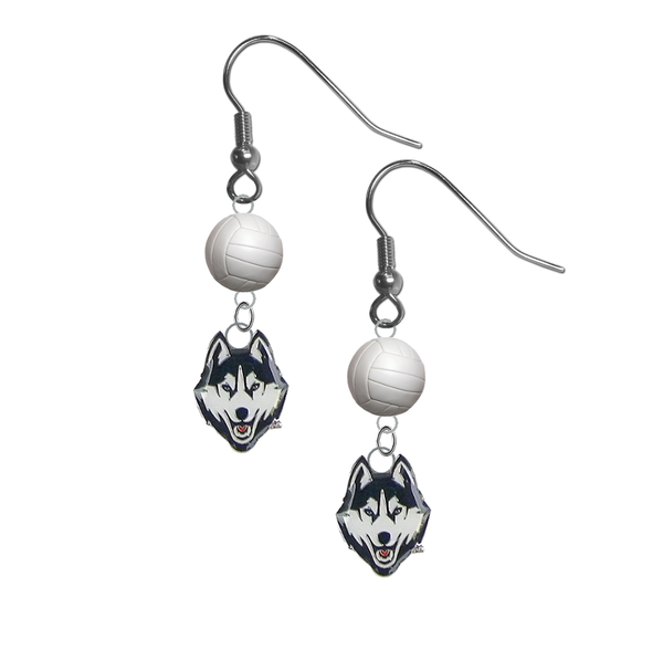 UConn Connecticut Huskies NCAA Volleyball Dangle Earrings