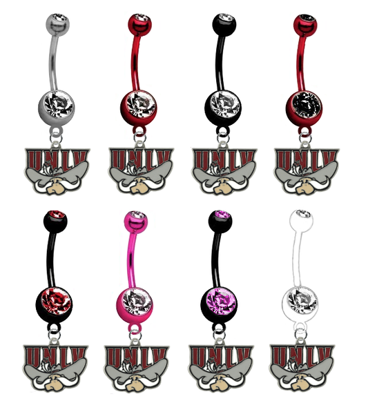 UNLV Las Vegas Rebels NCAA College Belly Button Navel Ring - Pick Your Color