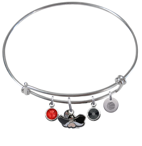 UNLV Runnin Rebels Basketball Expandable Wire Bangle Charm Bracelet