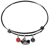 UNLV Las Vegas Rebels BLACK Expandable Wire Bangle Charm Bracelet