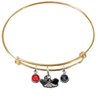 UNLV Las Vegas Rebels GOLD Expandable Wire Bangle Charm Bracelet