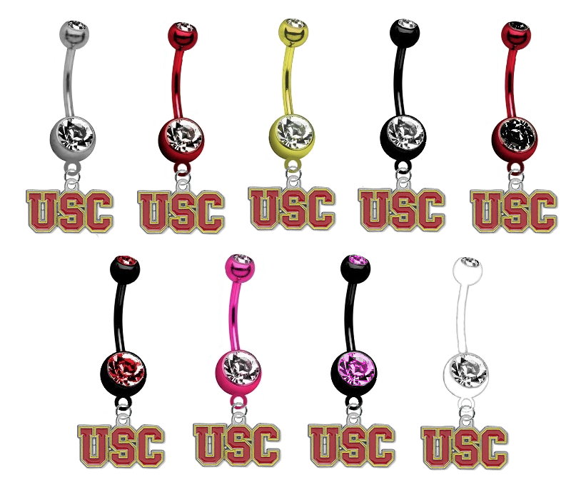 USC Southern California Trojans NCAA College Belly Button Navel Ring - Pick Your Color