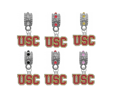 USC Trojans NCAA Crystal Rhinestone European Bracelet Charm