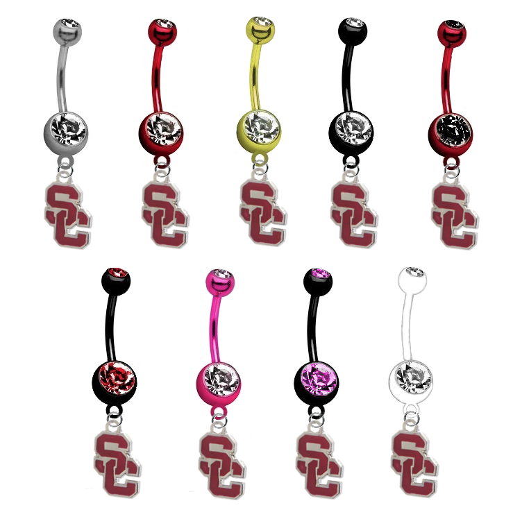 USC Southern California Trojans Style 2 NCAA College Belly Button Navel Ring - Pick Your Color