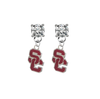 USC Southern California Trojans 2 CLEAR Swarovski Crystal Stud Rhinestone Earrings