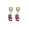 USC Southern California Trojans 2 GOLD Swarovski Crystal Stud Rhinestone Earrings