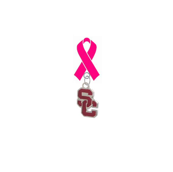 USC Trojans Style 2 Breast Cancer Awareness / Mothers Day Pink Ribbon Lapel Pin