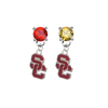 USC Southern California Trojans 2 RED & GOLD Swarovski Crystal Stud Rhinestone Earrings