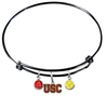 USC Southern California Trojans BLACK Color Edition Expandable Wire Bangle Charm Bracelet