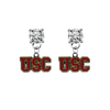 USC Southern California Trojans CLEAR Swarovski Crystal Stud Rhinestone Earrings