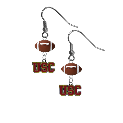USC Southern California Trojans NCAA Football Dangle Earrings
