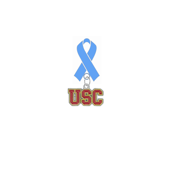 USC Trojans Prostate Cancer Awareness / Fathers Day Light Blue Ribbon Lapel Pin