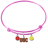 USC Southern California Trojans PINK Color Edition Expandable Wire Bangle Charm Bracelet
