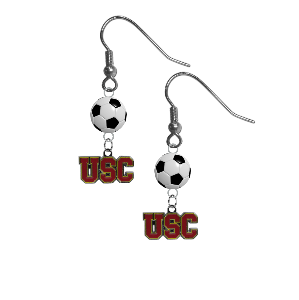 USC Southern California Trojans NCAA Soccer Dangle Earrings