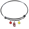 USC Southern California Trojans Style 2 BLACK Color Edition Expandable Wire Bangle Charm Bracelet