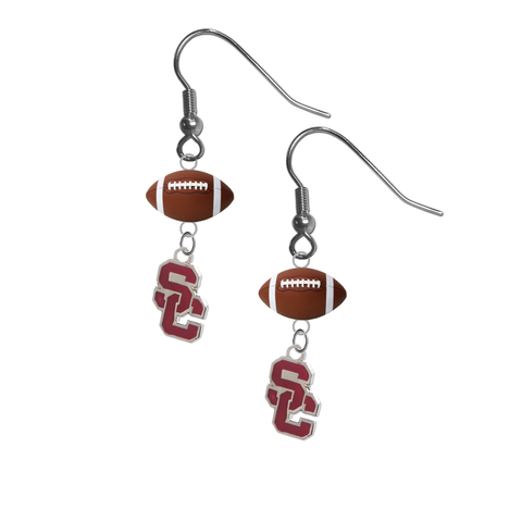 USC Southern California Trojans Style 2 NCAA Football Dangle Earrings