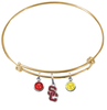 USC Southern California Trojans Style 2 GOLD Color Edition Expandable Wire Bangle Charm Bracelet