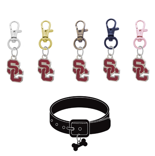 USC Southern California Trojans 2 NCAA Pet Tag Dog Cat Collar Charm