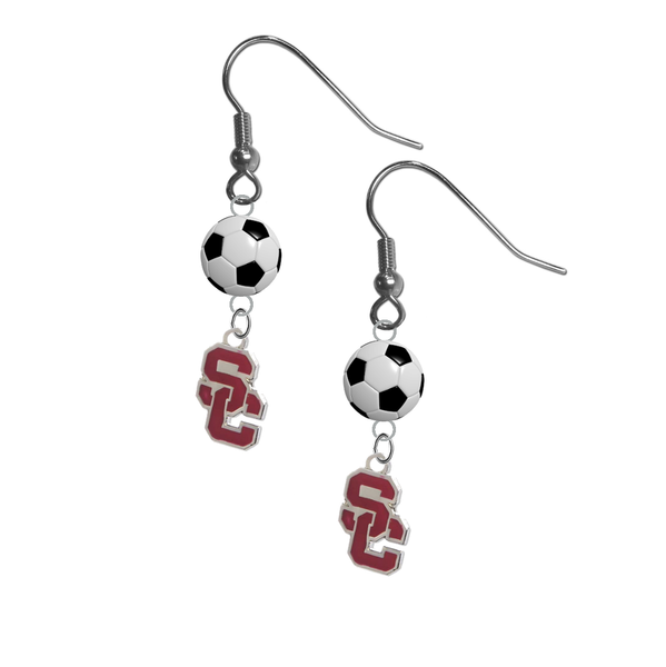 USC Southern California Trojans Style 2 NCAA Soccer Dangle Earrings