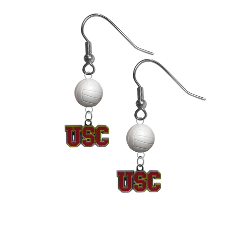 USC Southern California Trojans NCAA Volleyball Dangle Earrings