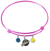 Utah Jazz PINK Color Edition Expandable Wire Bangle Charm Bracelet