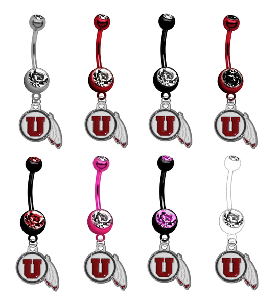 Utah Utes NCAA College Belly Button Navel Ring - Pick Your Color