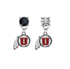 Utah Utes BLACK & CLEAR Swarovski Crystal Stud Rhinestone Earrings