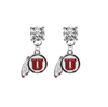 Utah Utes CLEAR Swarovski Crystal Stud Rhinestone Earrings
