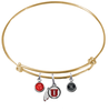 Utah Utes GOLD Color Edition Expandable Wire Bangle Charm Bracelet