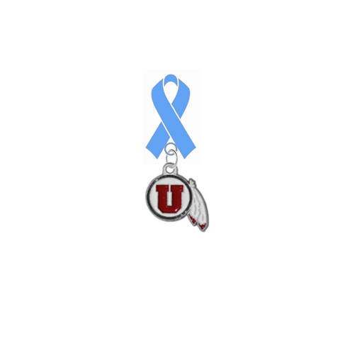 Utah Utes Prostate Cancer Awareness / Fathers Day Light Blue Ribbon Lapel Pin