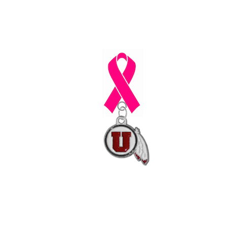 Utah Utes Breast Cancer Awareness / Mothers Day Pink Ribbon Lapel Pin