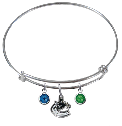 Vancouver Canucks NHL Expandable Wire Bangle Charm Bracelet