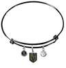 Vegas Golden Knights Color Edition BLACK Expandable Wire Bangle Charm Bracelet