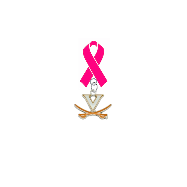 Virginia Cavaliers Breast Cancer Awareness / Mothers Day Pink Ribbon Lapel Pin