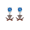 Virginia Cavaliers BLUE Swarovski Crystal Stud Rhinestone Earrings
