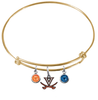 Virginia Cavaliers GOLD Color Edition Expandable Wire Bangle Charm Bracelet