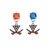 Virginia Cavaliers ORANGE & BLUE Swarovski Crystal Stud Rhinestone Earrings