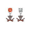 Virginia Cavaliers ORANGE & CLEAR Swarovski Crystal Stud Rhinestone Earrings