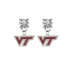 Virginia Tech Hokies CLEAR Swarovski Crystal Stud Rhinestone Earrings