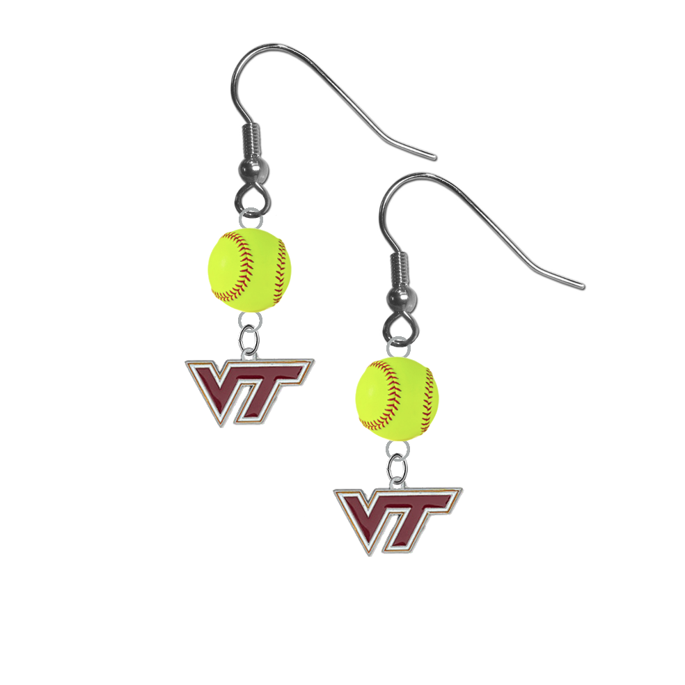 Virginia Tech Hokies NCAA Fastpitch Softball Dangle Earrings