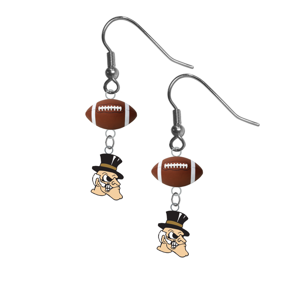 Wake Forest Demon Deacons NCAA Football Dangle Earrings