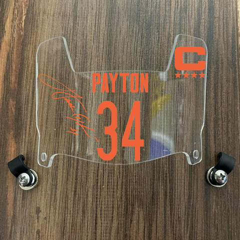 Chicago Bears Walter Payton Mini Football Helmet Visor Shield Clear w/ Clips