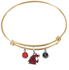 Washington State Cougars GOLD Expandable Wire Bangle Charm Bracelet