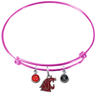 Washington State Cougars PINK Expandable Wire Bangle Charm Bracelet