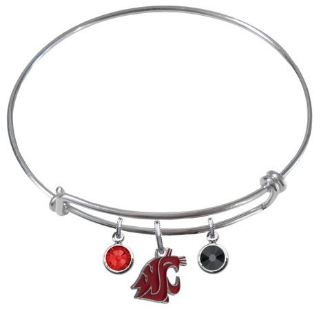 Washington State Cougars NCAA Expandable Wire Bangle Charm Bracelet