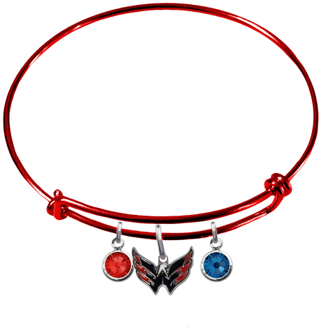 Washington Capitals Color Edition RED Expandable Wire Bangle Charm Bracelet