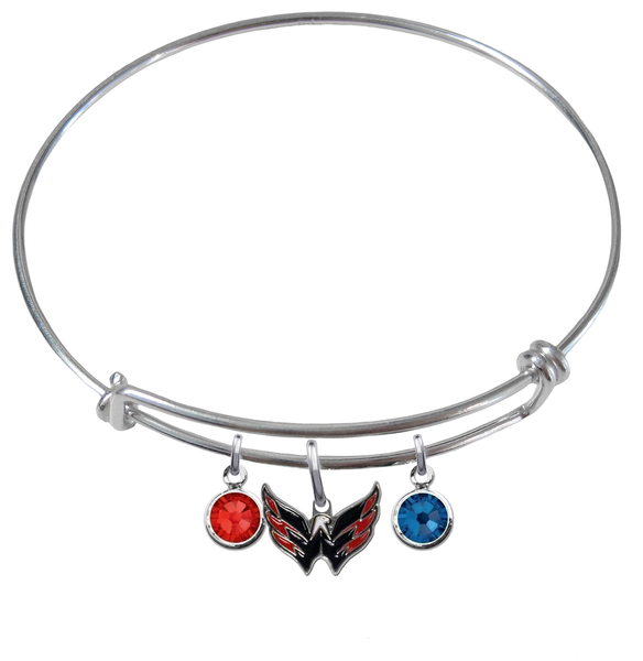 Washington Capitals NHL Expandable Wire Bangle Charm Bracelet